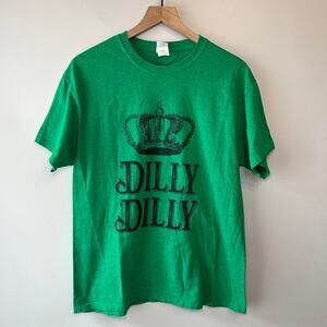 Gildan Dilly Dilly Shamrocks Funny Beer St. Patrick's Day Shirt Green Size Large